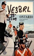 QSL radio card VE3BRL 1971 Mississauga Ontario Canada Jim Lovok Ft Henry Guards