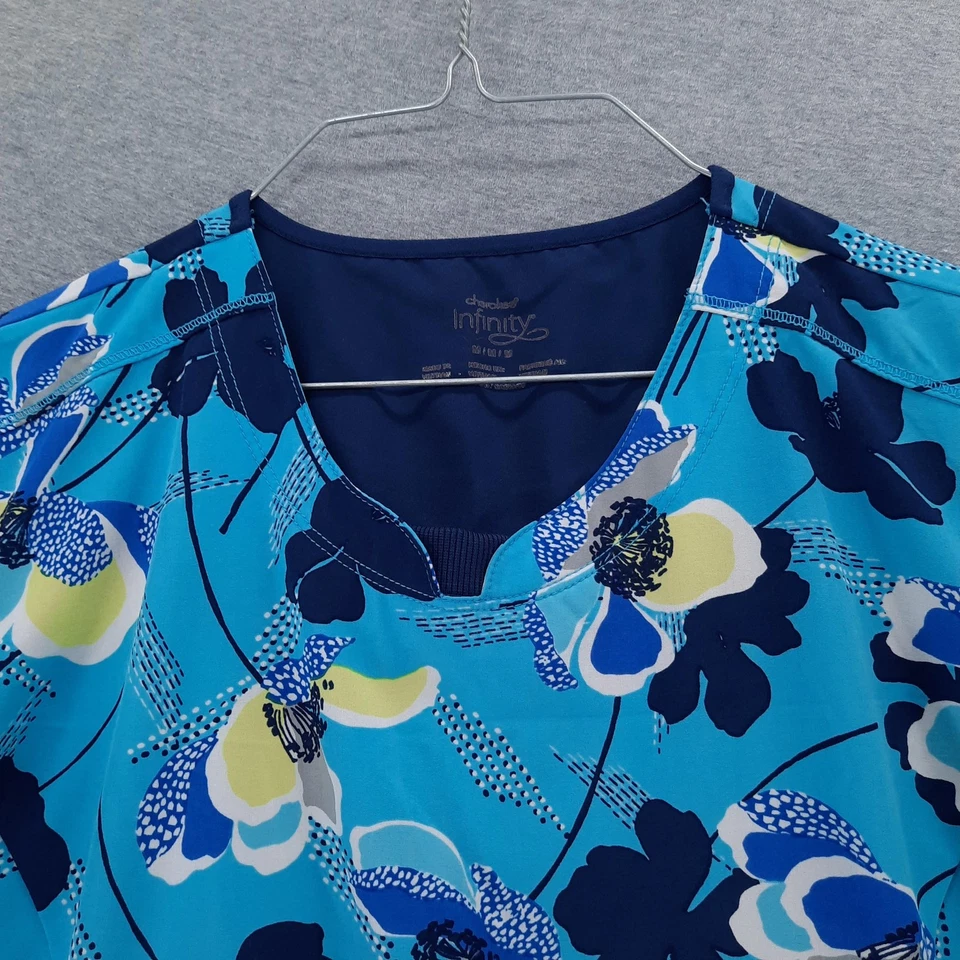 Cherokee Infinity Scrub Set Womens Medium Floral Navy Jogger Pants CK609A CK110A - Image 4 of 4