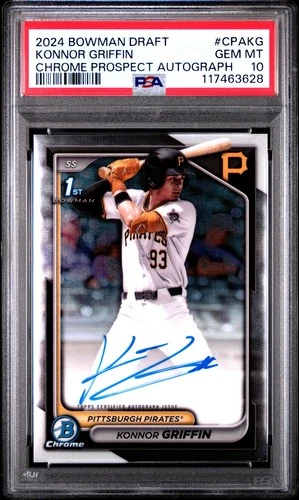 KONNOR GRIFFIN 2024 Bowman Draft Chrome CPAKG 1st Rookie RC AUTO PSA 10 GEM MINT