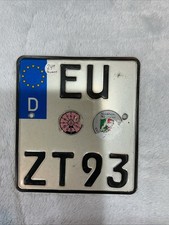 German Motorcycle License Plate EU ZT93
