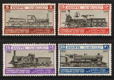 Egypt 1933 - Scott 168-171 - International Railway Congress - MH-OG - Set