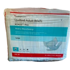 Cardinal Health Quilted Adult Briefs Wings Plus Large 45”-58” 18 Count