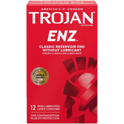 TROJAN ENZ Non Lubricated Condoms 12 Count Premium Latex Safe Sex  Protection | eBay