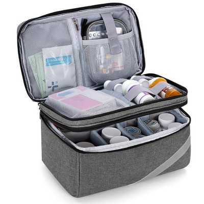 Medicine Storage and Organizer Bag Empty, Pill Bottle Organizer with Portable...