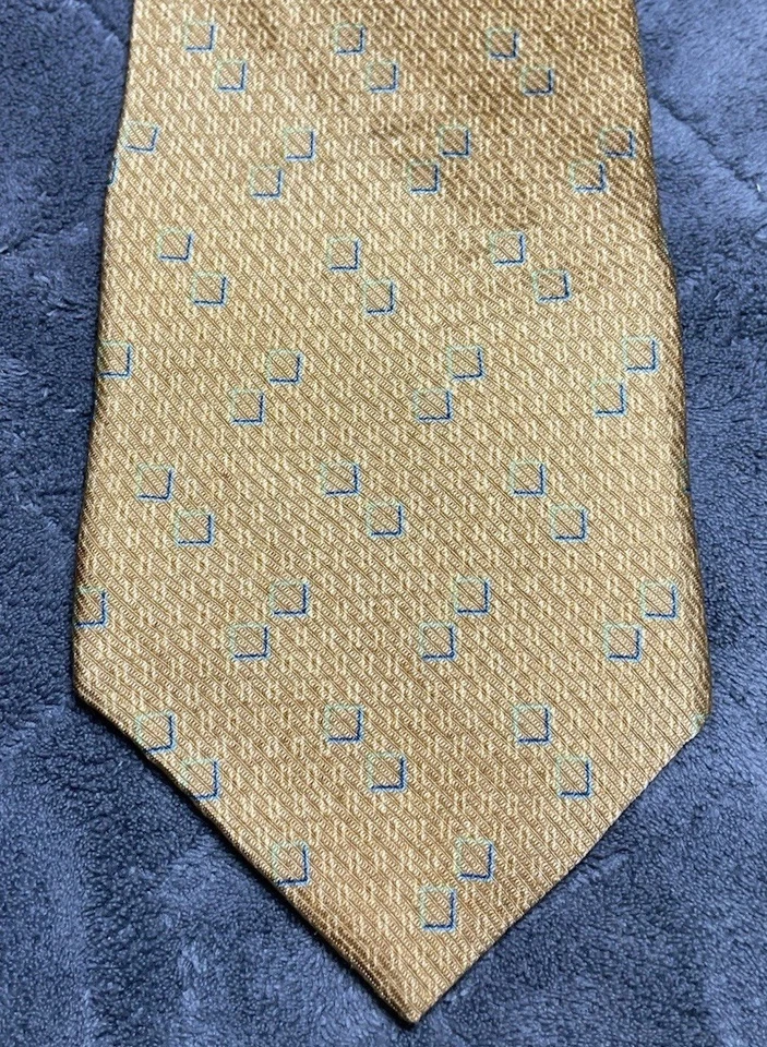 Corbata de cuello para hombre Nautica naranja geométrica seda 58"L 4"W Foto 2 de 4