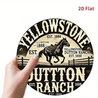 2D Flat, Vintage Yellowstone Dutton Ranch Tin Metal Signs Home Décor 8x8 Western