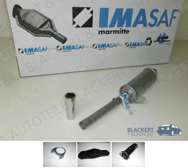Imasaf ESD Auspuff Endtopf für Lancia Fulvia Coupe 1.3 + 1.6+Chromblende+ZubehöR-image
