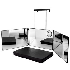 SELF FIND 3 Way Mirror for Hair Cutting, 7.7"L x 12.6"W, Black Without Led