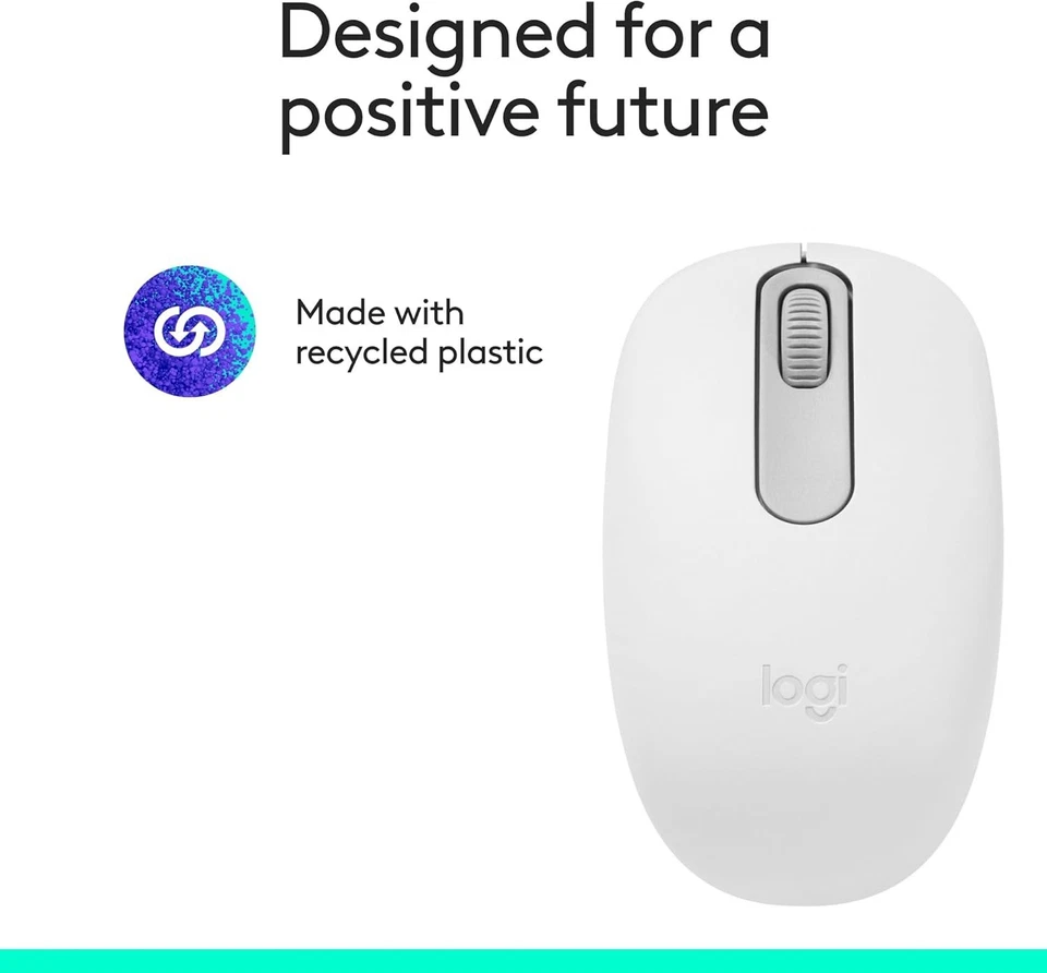 Logitech M196 Bluetooth Mouse White - Wireless, Optical, 12-Month Battery Life - Image 2 of 4