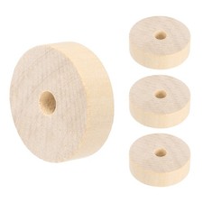 Ruote in legno per lastre diametro 1-1/4" Ruota piatta per hobby in legno 3/8" spessore 1/4", 4 pezzi