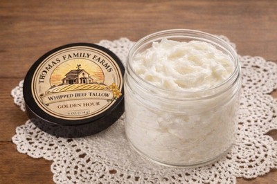 Thomas Family Farms Whipped Beef Tallow Moisturizer Cream 8oz, Golden Hour