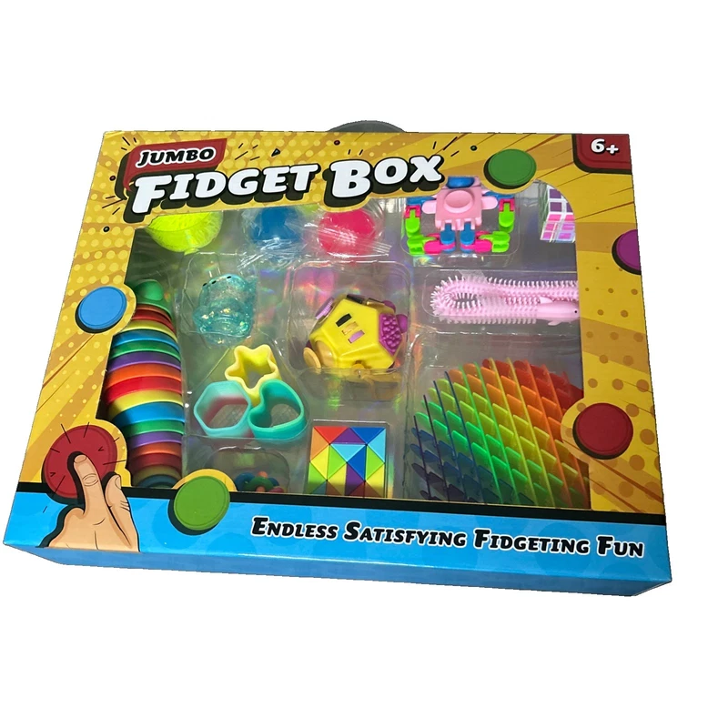 Jumbo Fidget Toys Box Push Pop Sensory Autism Toy Stress Relief Gift
