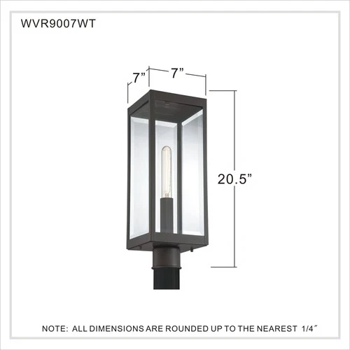 Quoizel WVR9007 Black Westover Single Light 21"H Outdoor Single Head Post Light - Picture 10 of 12