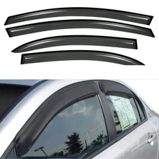 4pcs Tape On Outside Mount Style Dark Smoke Tint Sun/Rain Guard 2006-2011 Civic
