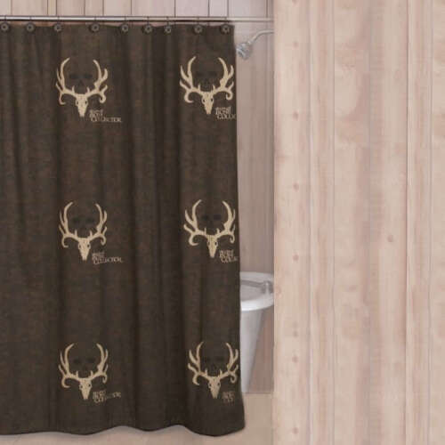 Bone Collector Shower Curtain Hooks, Log Cabin Shower Curtain Hooks
