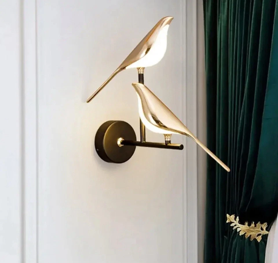 Nordic Golden Bird LED Wandleuchte Schlafzimmer Wohnzimmer Wandleuchte Innen - Bild 1 von 4