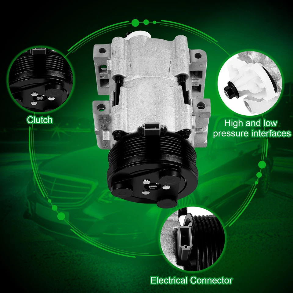 A/C AC Compressor For 1992-2001 2002 Ford Escort Mercury Tracer 1.9L 2.0L 58130 - Image 3 of 4