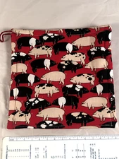 Pig Potholder Hot Pad - Never Used - oinker black and whites