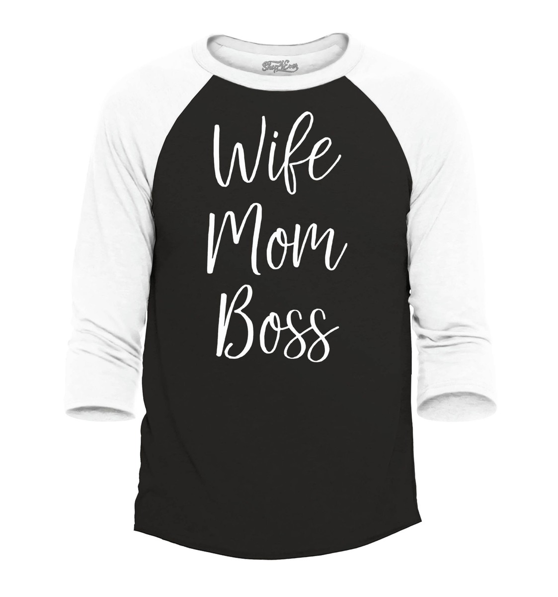 Wife Mom Boss Raglan Baseball Mother's Day Gift Mum Mama