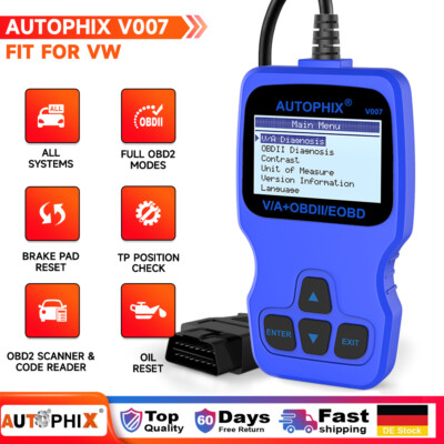 AUTOPHIX kfz Diagnosegerät OBD2 Scanner Alle System Fehler Auslesegerät für VW