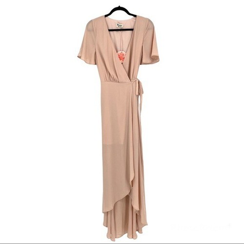 NWT Show Me Your MuMu Sophia Wrap Dress Dusty Blush Small bridesmaid gala - Picture 2 of 8