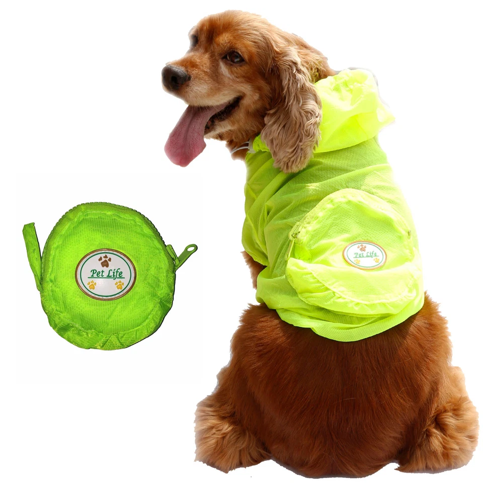 Impermeable Poncho Abrigo Ajustable Impermeable con Cremallera Plegable Viaje Mascota Perro Foto 3 de 4