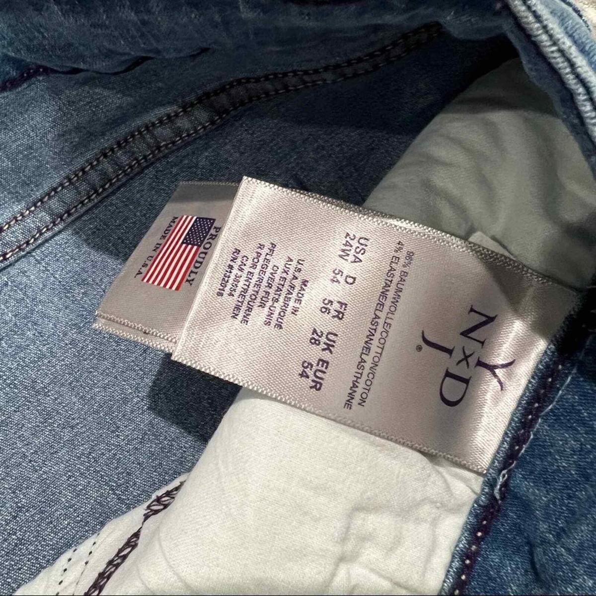NYDJ Straight Leg Jeans w/ Jeweled Pockets Size 24W | eBay