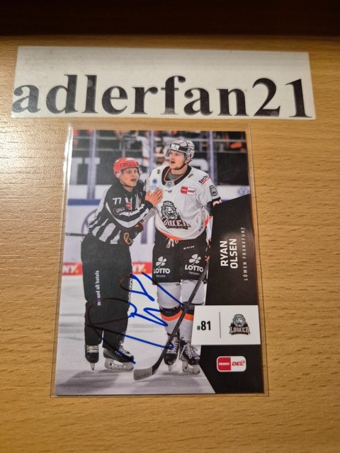 DEL 22-23 2022-2023 SIGNIERT Ryan Olsen Löwen Frankfurt Lions