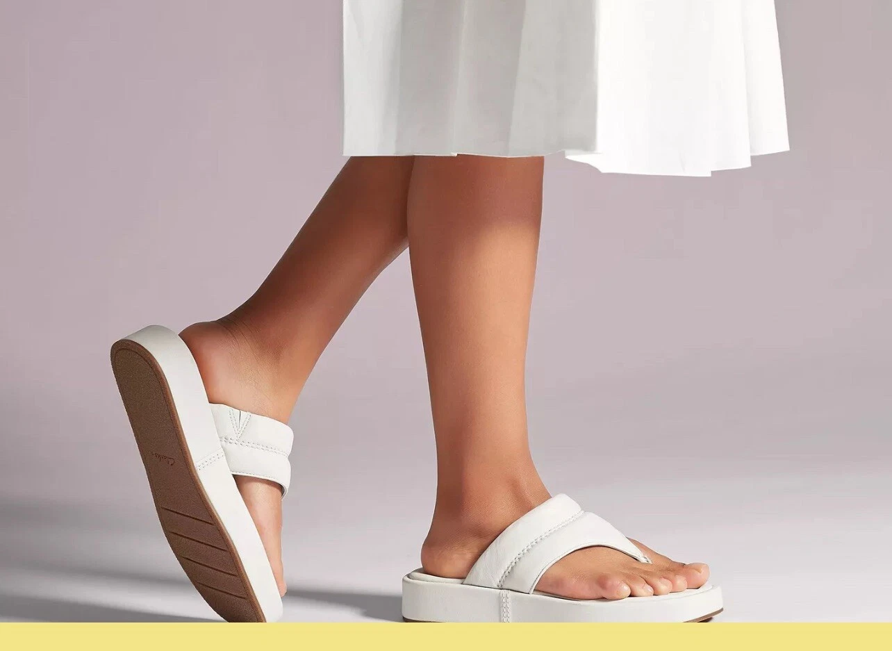 Sandali donna Clarks Alda Walk casual slip on punta post pelle 5 5 D 39