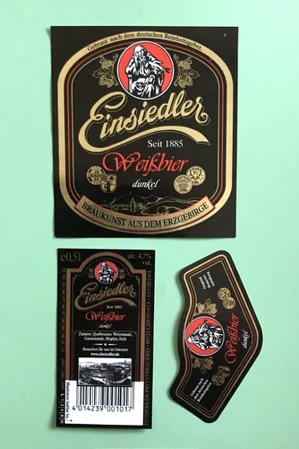 Beer label-beer label Einsiedler private brewery, Chemnitz/Saxony #1523#