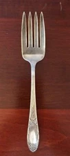 Vintage Silverplate Meat Serving Fork  National Silver Co FOUR Floral Ornate