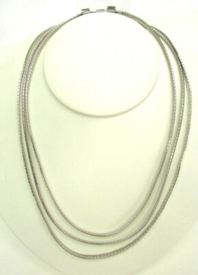 BCBGeneration Silver Tone 3 Tier Layered Fashion Necklace 51288