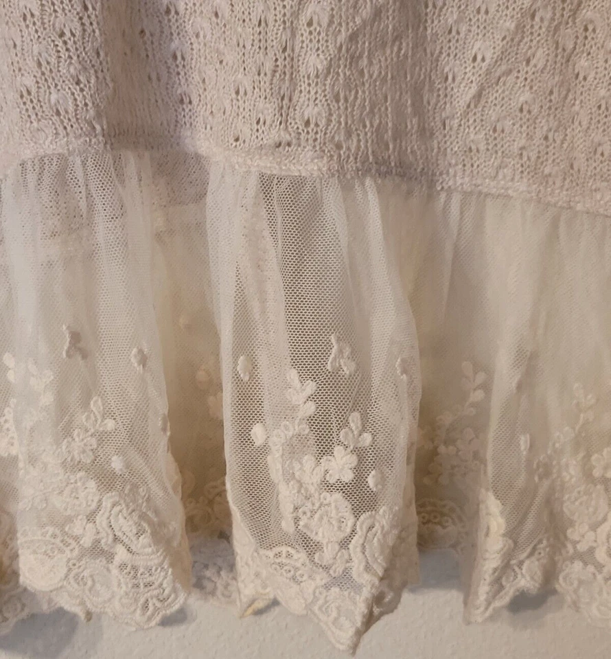 Cárdigan abierto para mujer American Rag tejido de encaje crema talla mediana  Foto 3 de 4