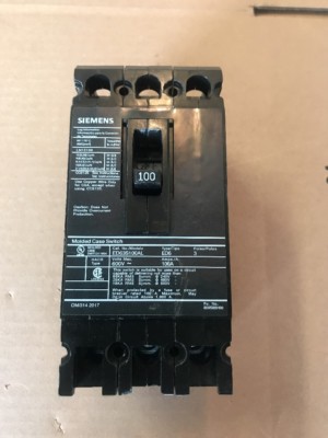 Siemens ED63S100AL  ED 3 POLE 600 V 100 Amp MOLDED CASE SWITCH NEW NO BOX