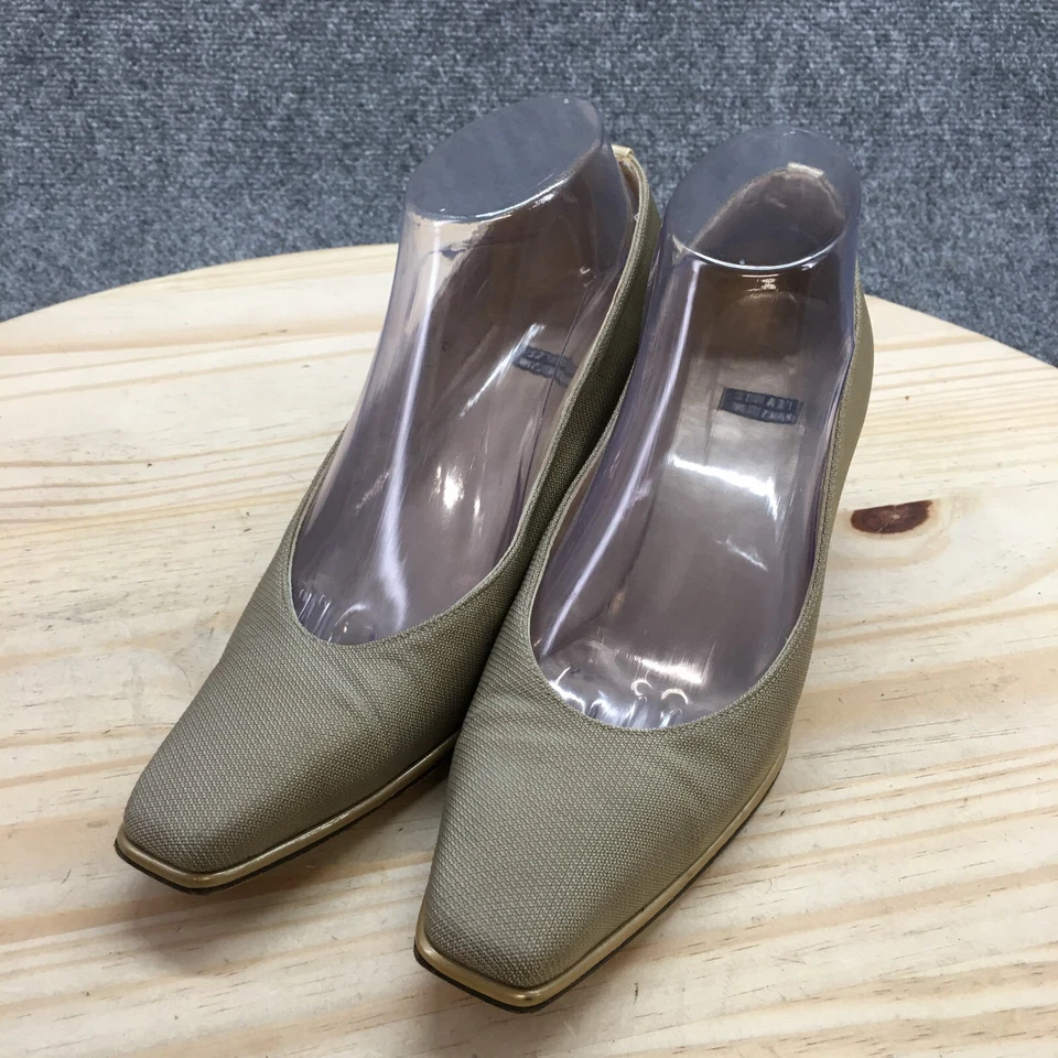 Zapatos de salón Stuart Weitzman para mujer 7,5 B sin cordones beige punta cuadrada informales Foto 3 de 4