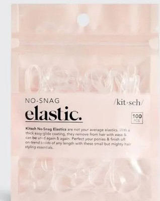 Kitsch No-Snag Elastic Easy Glide Braids Ponytail Clear New 100 Pieces 3 Sizes