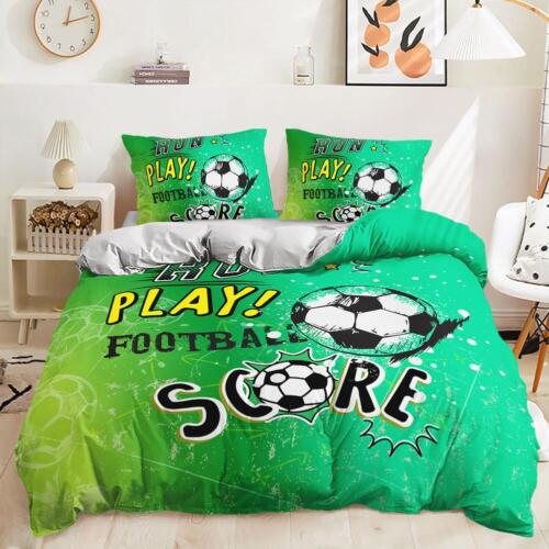 Football World Cup Sports Print Quilt Duvet Cover Set Comforter Cover King - Picture 1 of 2