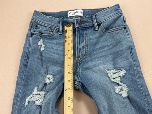 Abercrombie kids Jeans boys Size 11/12 Blue Denim Shorts Distressed Stretch - Picture 11 of 14