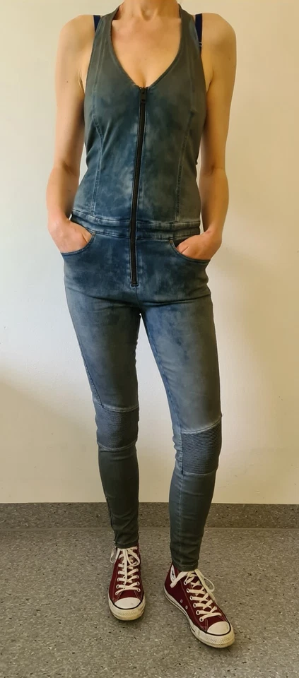 Diesel DE-Head Tuta Old Blue Washed Jeans Jumpsuit Overall Neckholder Gr. M - Bild 2 von 4