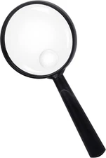 Handheld Reading Magnifier, 10X 30X Magnifier, 75Mm Shatterproof Lens, Adults Cl