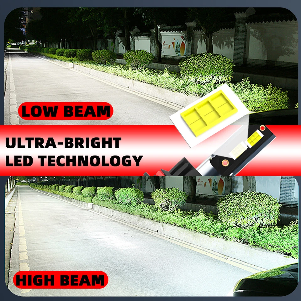 For Jeep Liberty 2002-2007 Combo 9007 LED Headlight 9145 Fog Bulbs Super Bright - Image 4 of 4