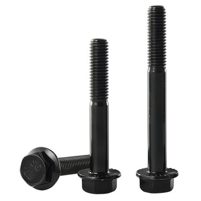 M8 x 80 mm Schrauben Flanschscharuben M8-1.25 10.9 Stahl schwarz Galvanisiert