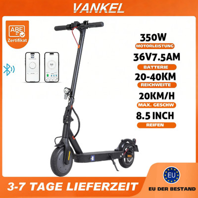 E9 350W Elektroroller mit ABE, 8,5'' E-Scooter Faltbar 20KM/h mit APP 36V 7.5AH