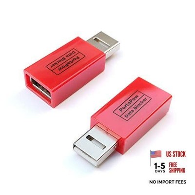 USB Data Blocker (Pack) - Protect Against Juice Jacking 2 Red