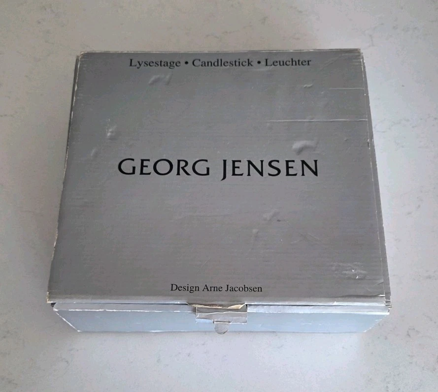 Vintage Georg Jenson by Arne Jacobden Design Candlestick Holder Mid Century Box - Image 3 of 4