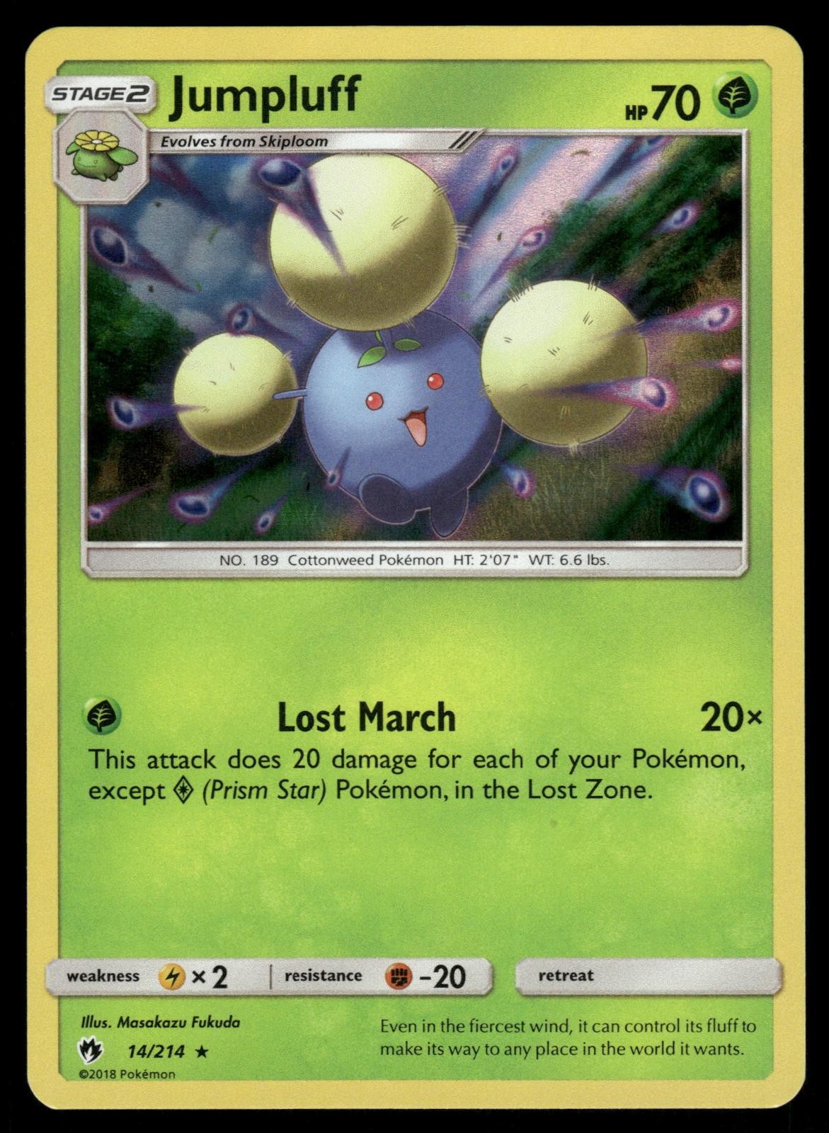 Jumpluff 14/214 Holo Rare Lost Thunder Pokemon Lightly Played