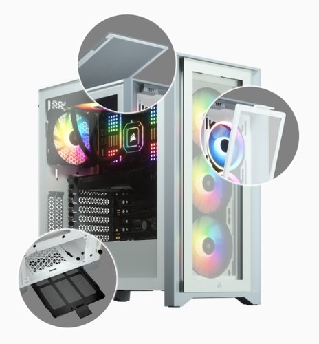 Corsair iCUE 4000X RGB Midi Tower White - CC-9011205-WW - Picture 12 of 19