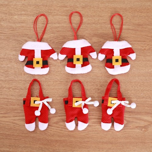 Juego de 2 soportes para cubiertos de mesa de Navidad decoración vajilla bolsa árbol de Navidad decoración colgante - Imagen 3 de 13