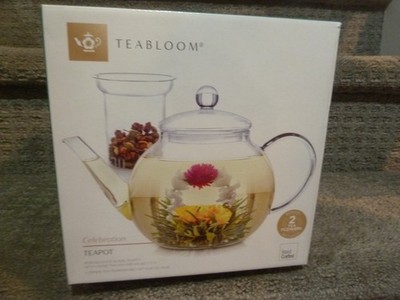 Teabloom Celebration Glass Teapot with Loose Tea Glass Infuser BRAND NEW