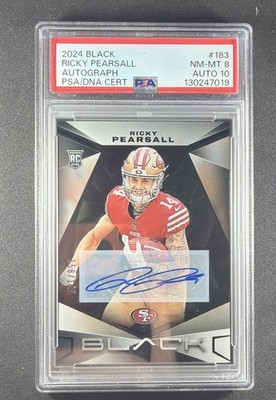 2024 Panini Black - Rookies Ricky Pearsall #183  /199 (AU, RC) PSA8, AUTO PSA10